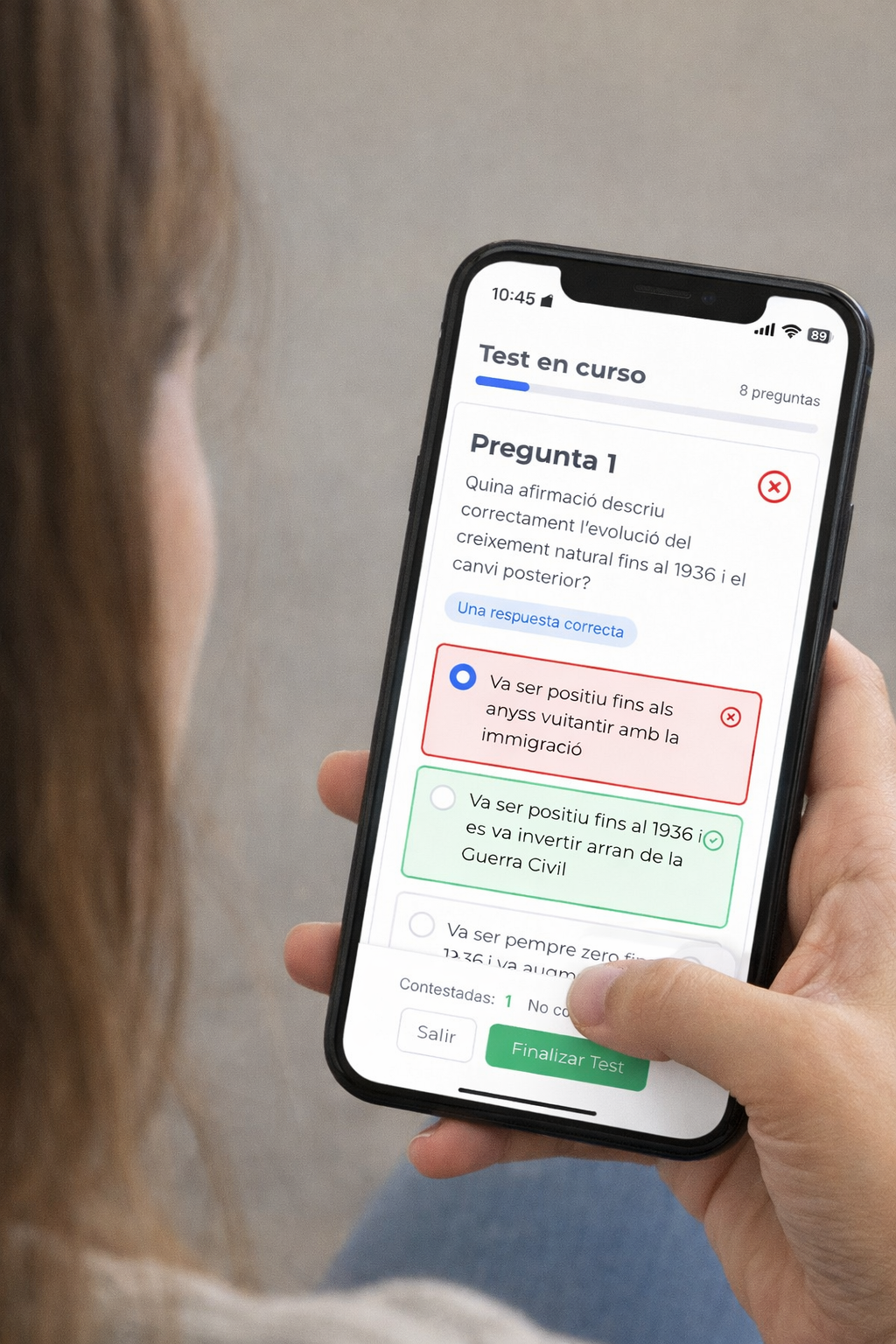 Practicar tests des del mòbil - TuOposicion